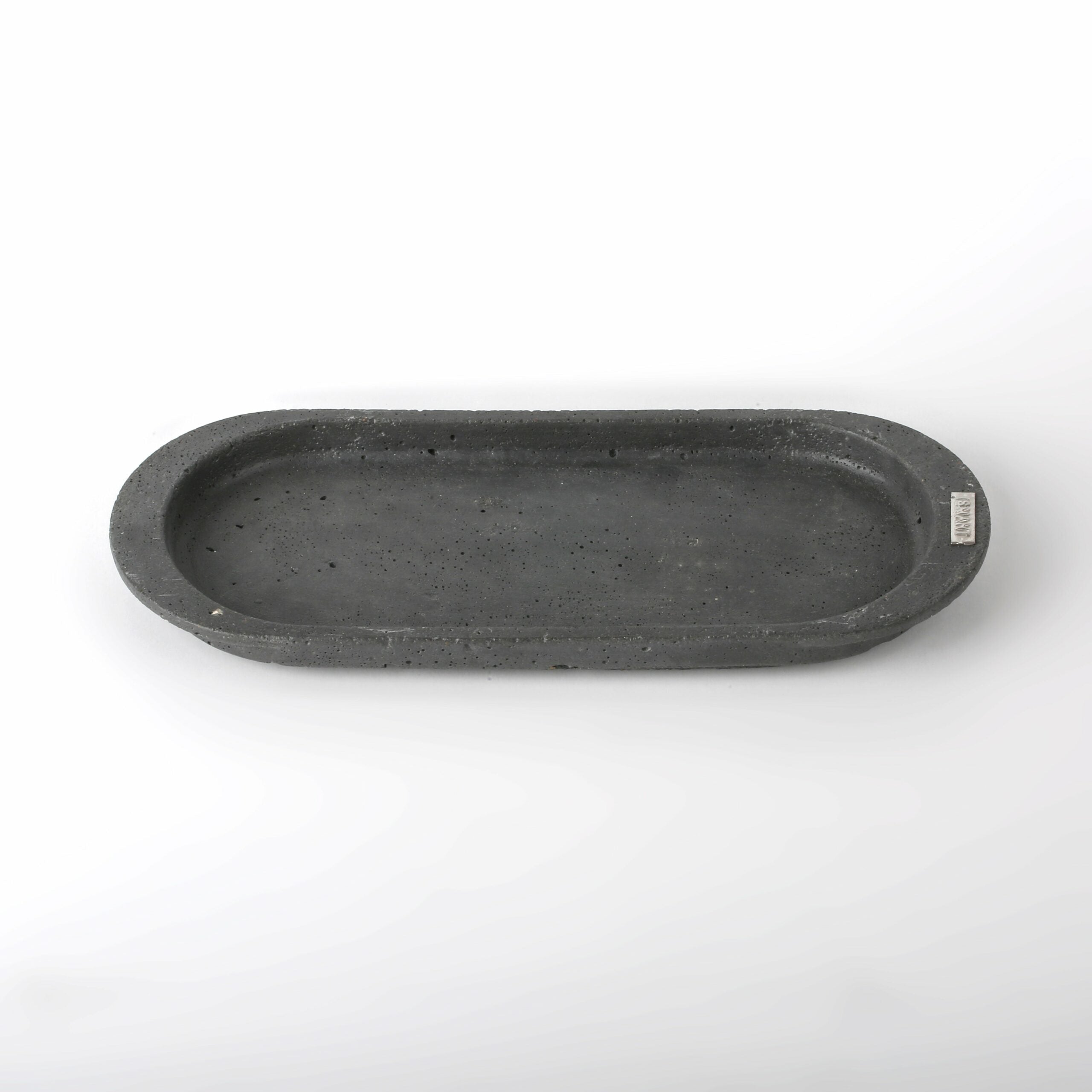 Plateau ovale en béton (27 x 11 cm)
