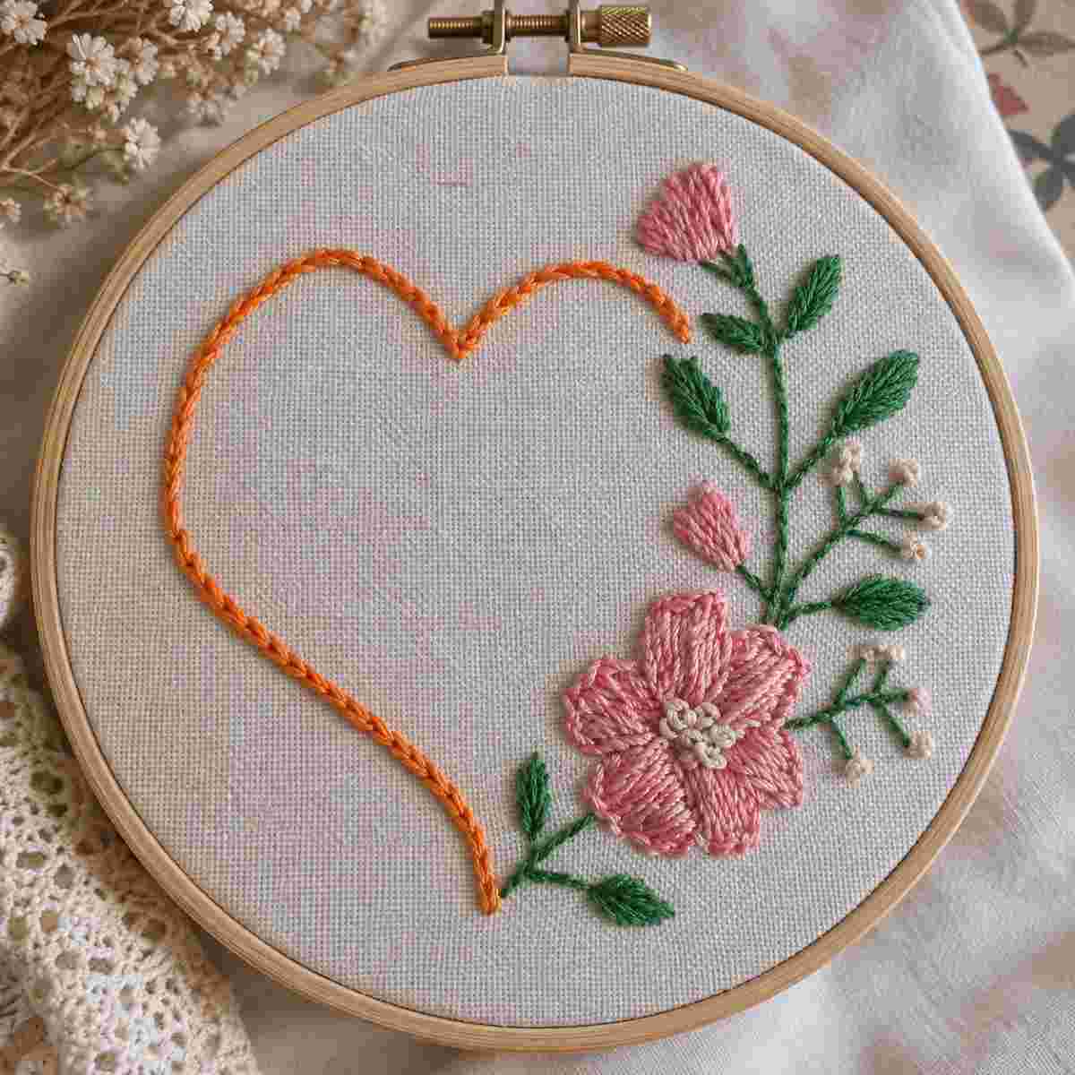 Cadre décoratif brodé à la main pour un intérieur élégant