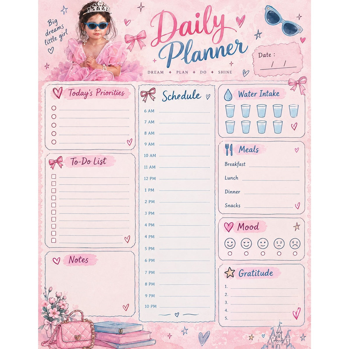 Planificateur enfant rose Dreamy Day pour des journées magiques