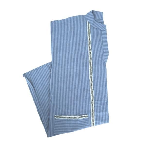 Jebba Traditionnelle Courte - Bleu Clair Sans Manches à Motifs Berbères - artisanat Tunisien fait main | ILEYCOM