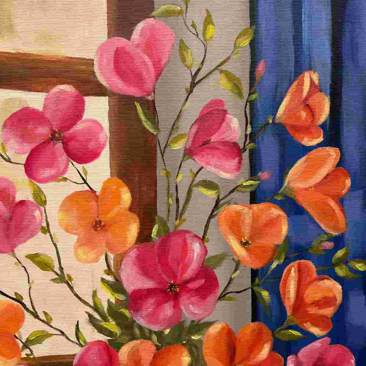 tableau fleurs unique éclatant pour un intérieur lumineux