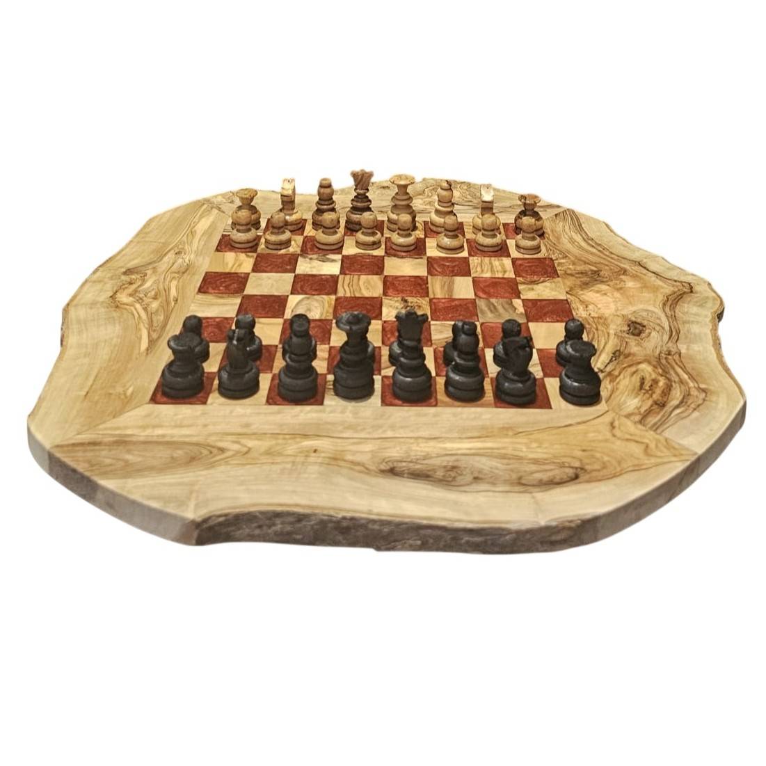 Jeu d'échecs premium rouge avec pions