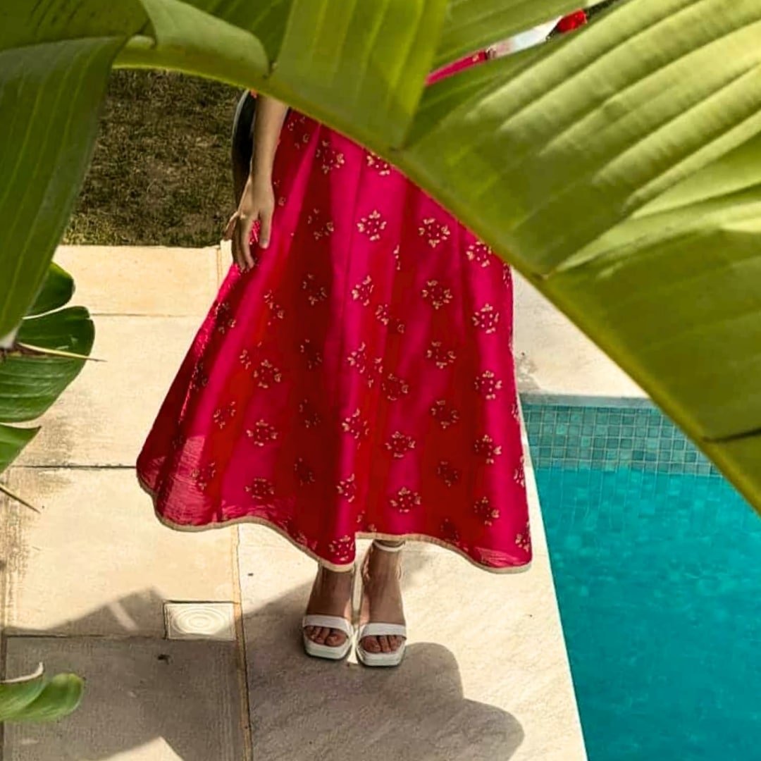 Jupe Pinky faite main, pièce unique taille M - artisanat Tunisien fait main | ILEYCOM