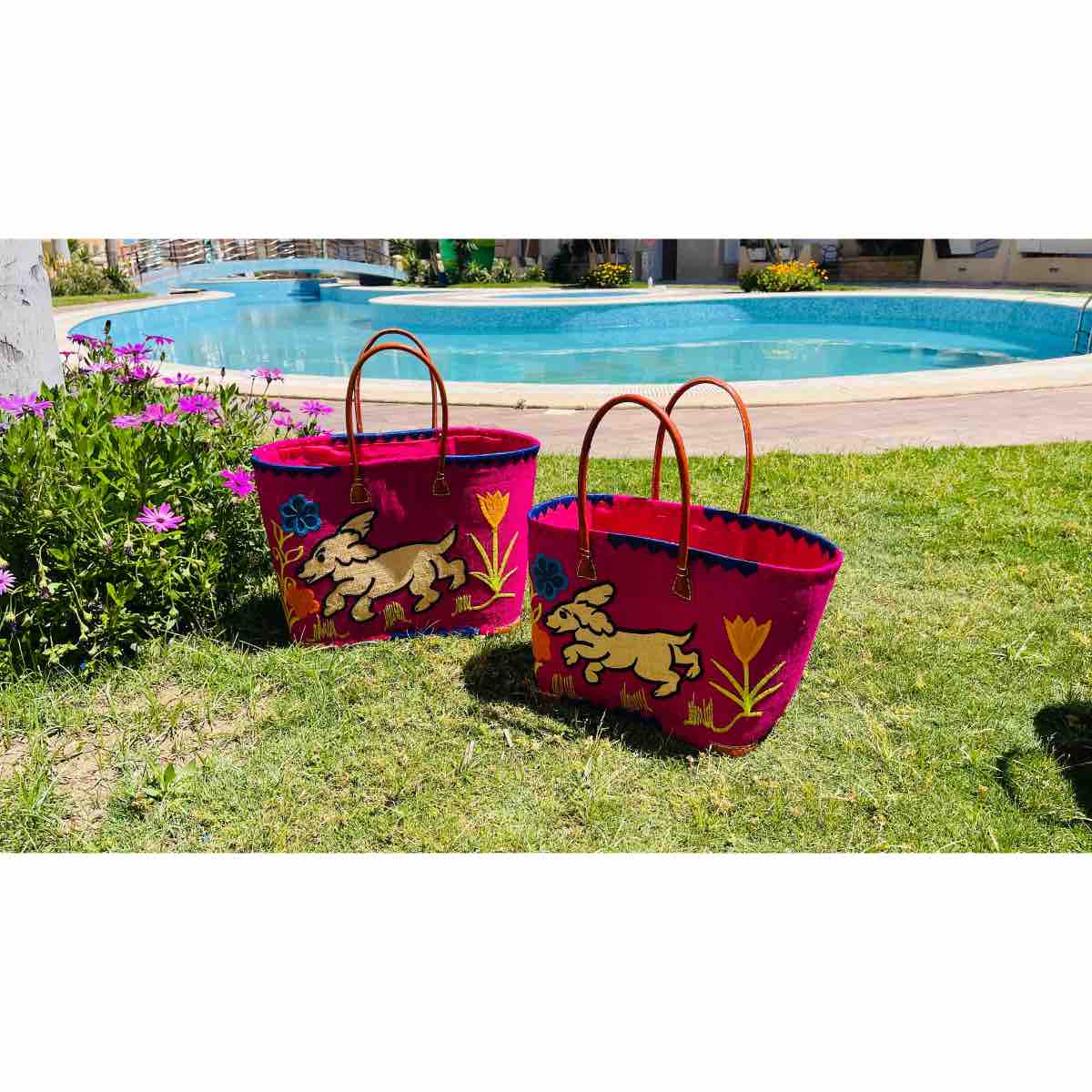 couffin raphia brodé à la main pour un style unique et chic