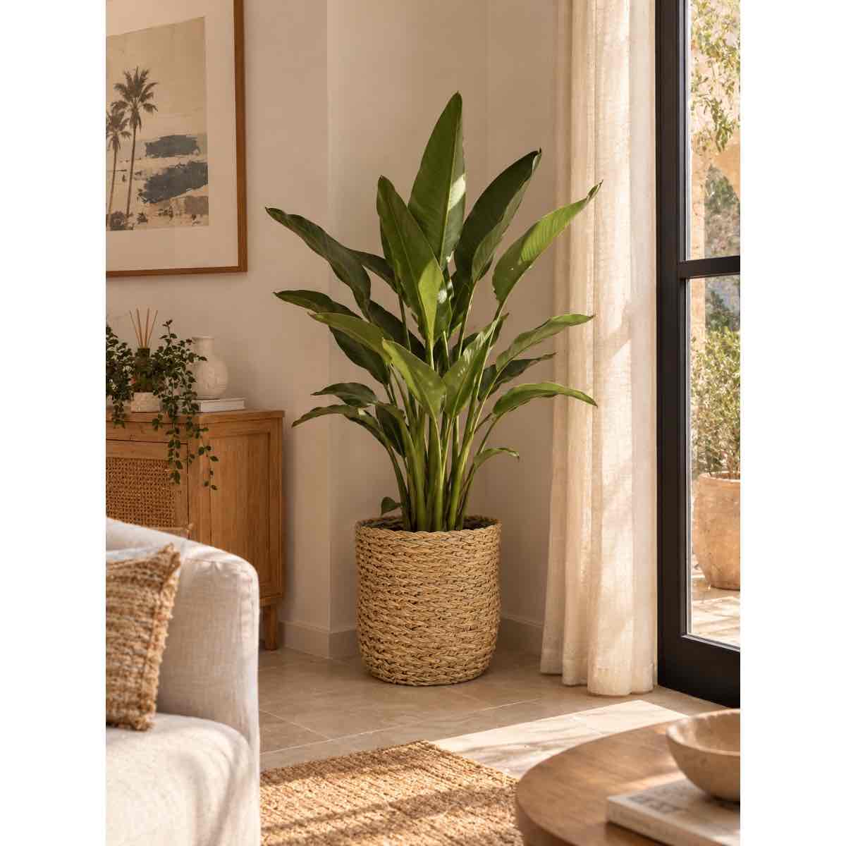 Cache pot en Halfa 25cm pour sublimer vos plantes avec élégance