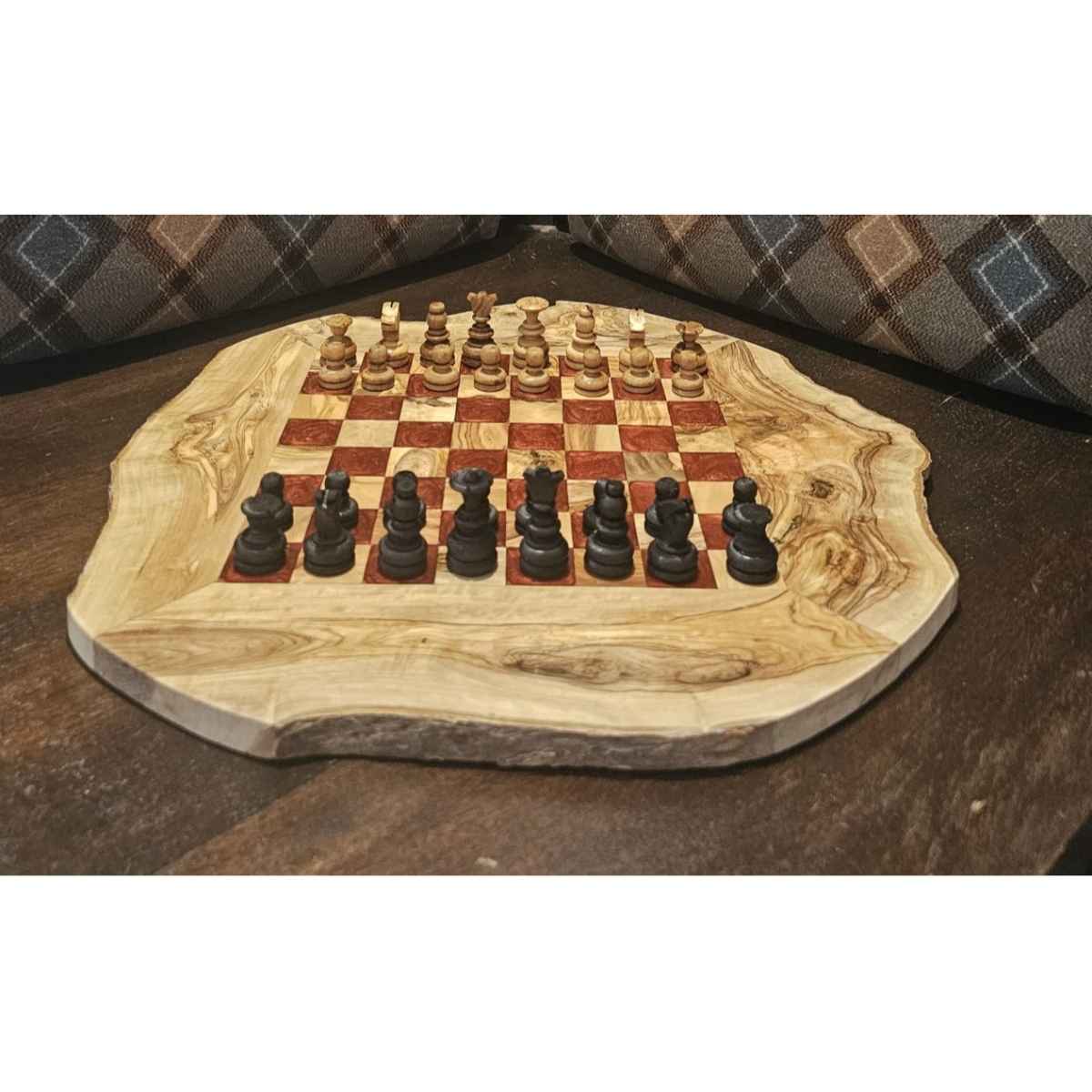 Jeu d'échecs premium rouge avec pions