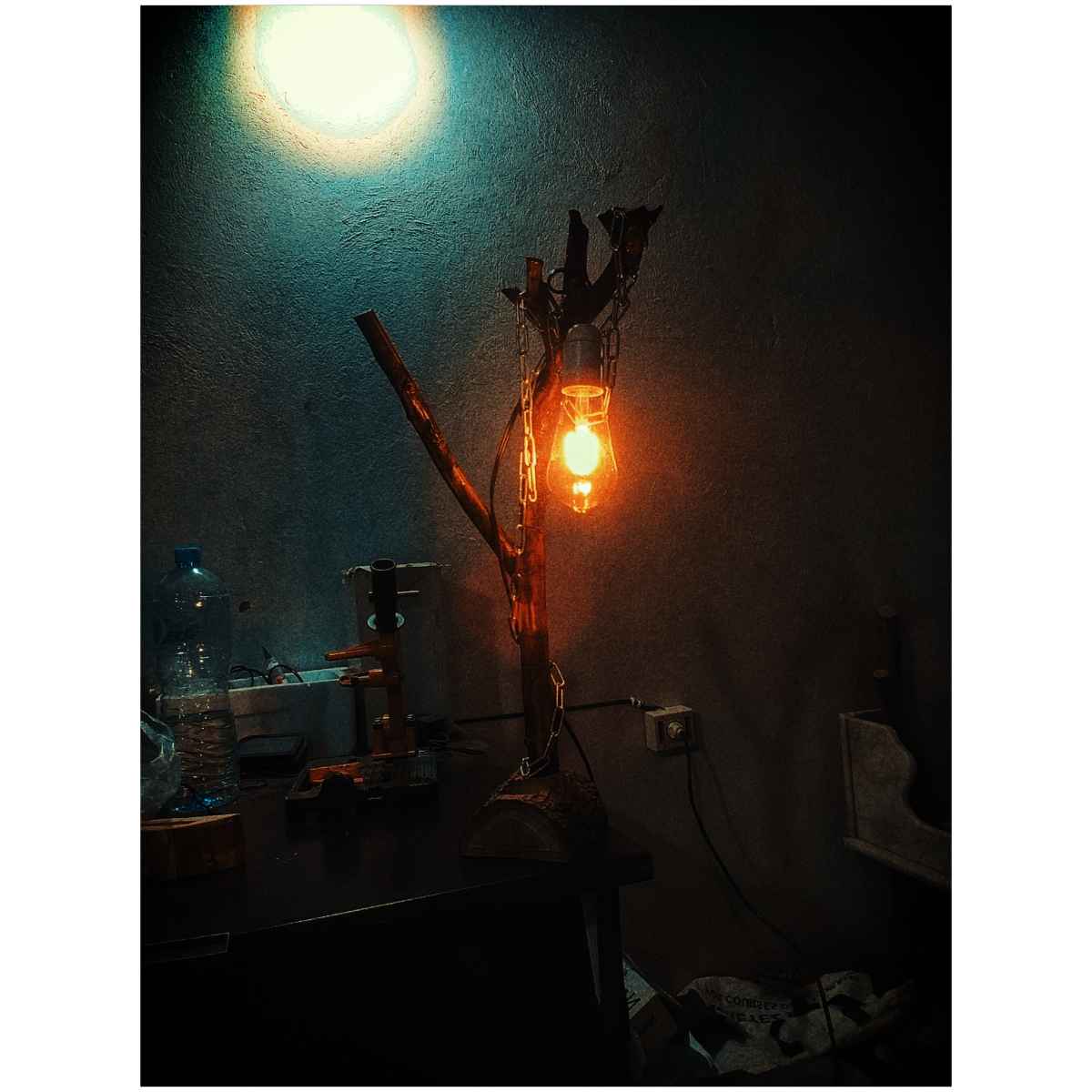 Lampe bois artisanale en bois de qualité 60x15 cm exclusive