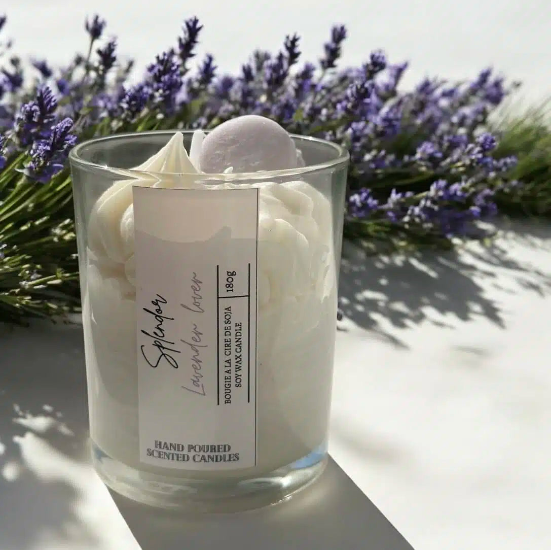 Bougie parfumée "Lavande" au cire de soja 100% naturelle (150g)