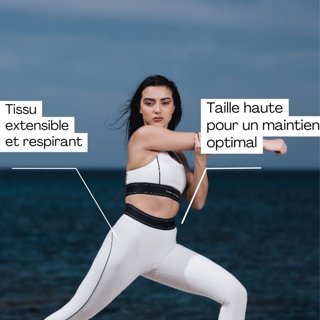 Legging de sport taille haute RAMA - artisanat Tunisien fait main | ILEYCOM