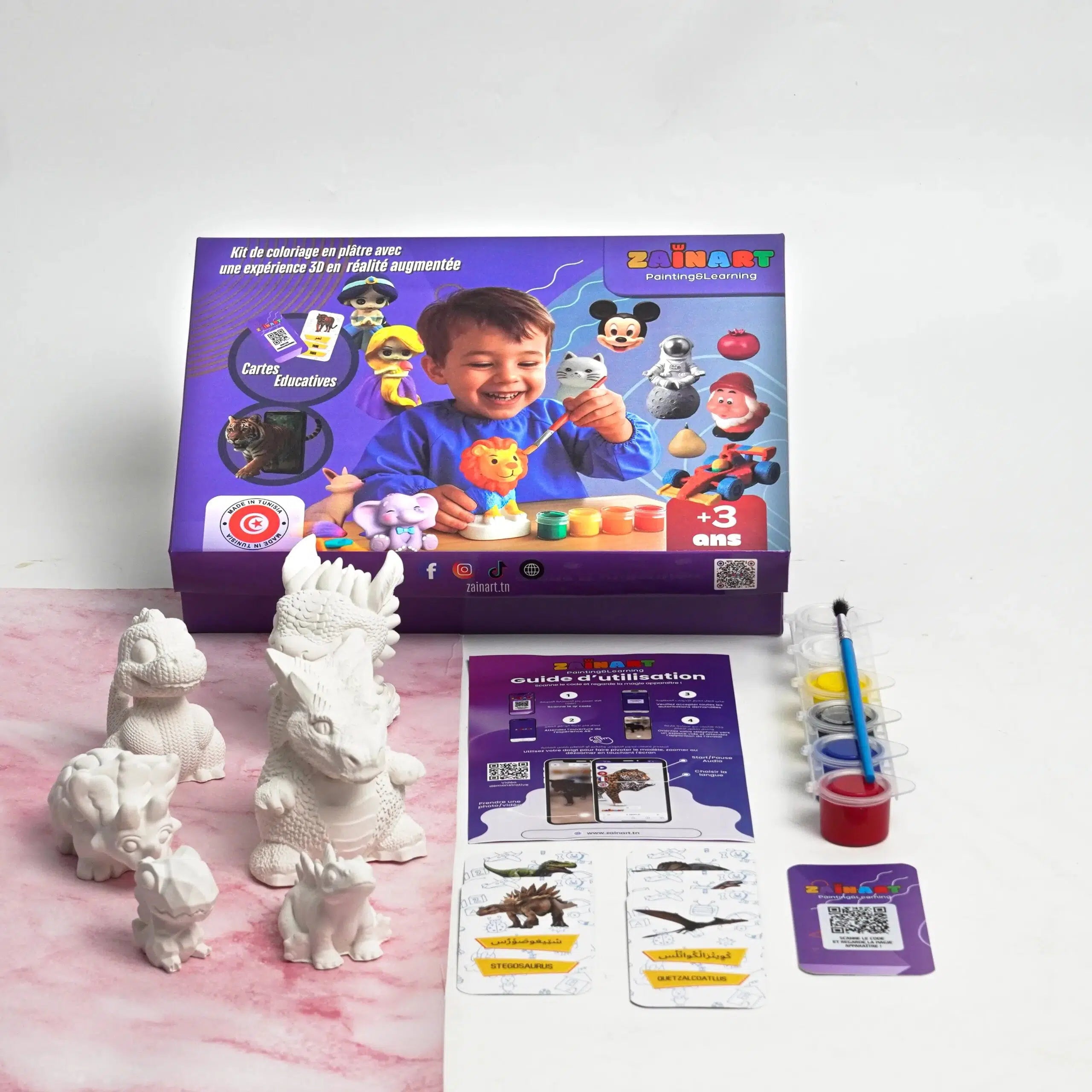 Kit de coloriage Dinosaures avec expérience réalité augmentée