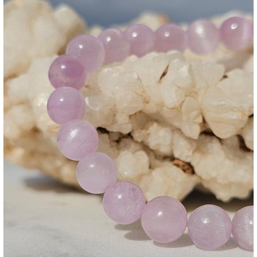 Bracelet kunzite élastique pour une élégance naturelle unique