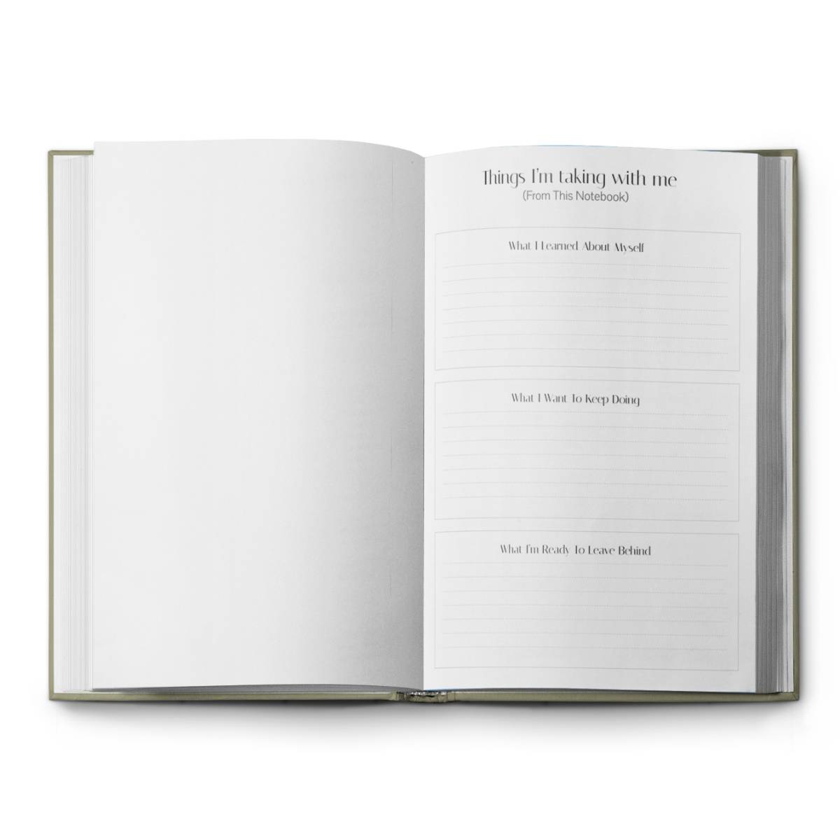 carnet olive design minimal pour pensées créatives et projets