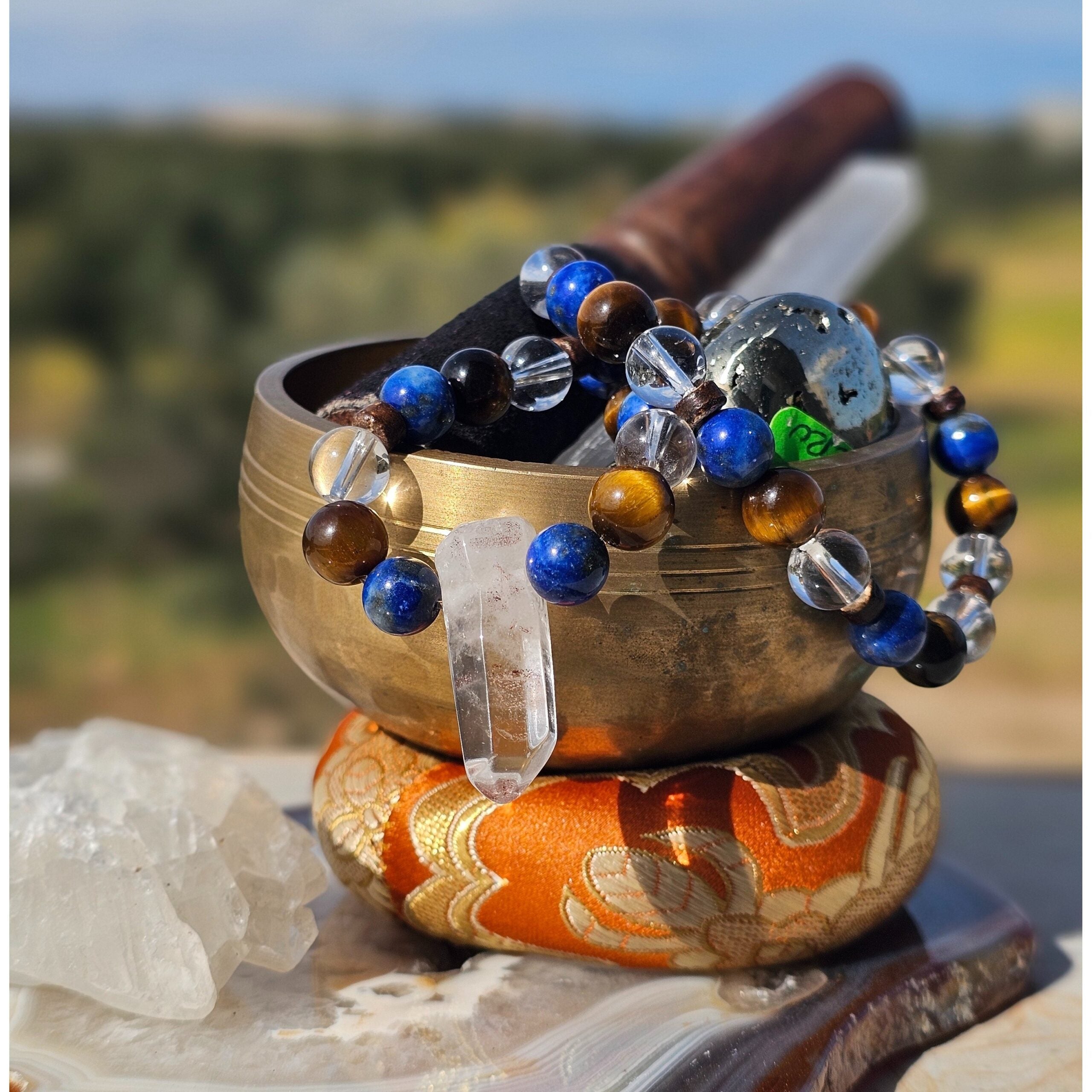 chapelet en pierres naturelles pour méditation exclusive