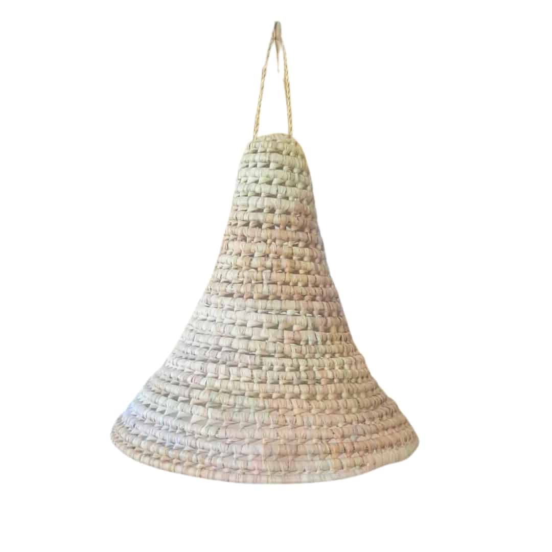 Luminaire Tressé en Doum Forme Cône - Fait Main - Plusieurs Dimensions - artisanat Tunisien fait main | ILEYCOM