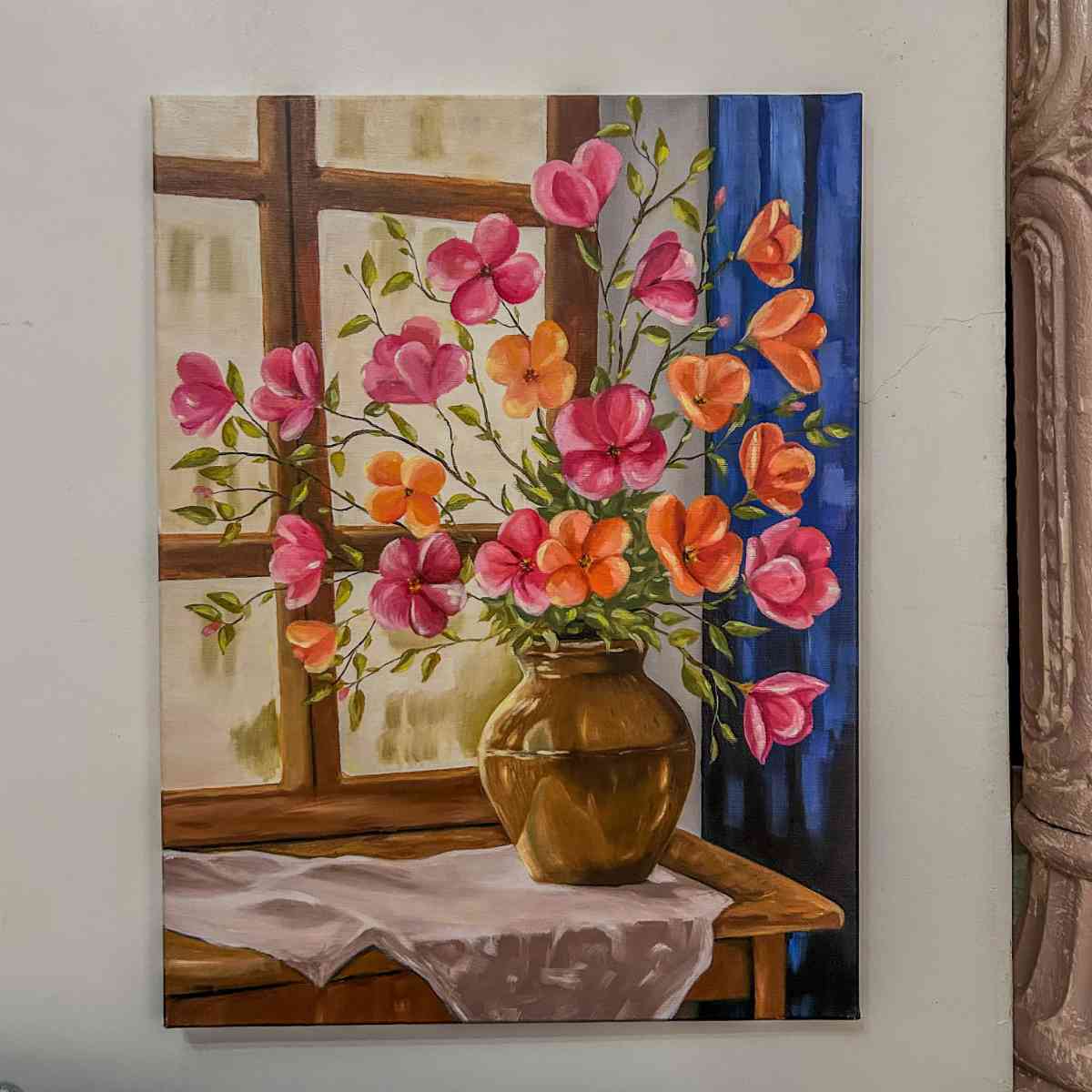 tableau fleurs unique éclatant pour un intérieur lumineux