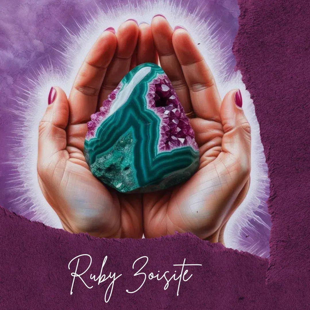 Collier en Argent 925 plaqué en or avec Pendentif Ruby Zoïsite - Éclat Naturel et Énergétique