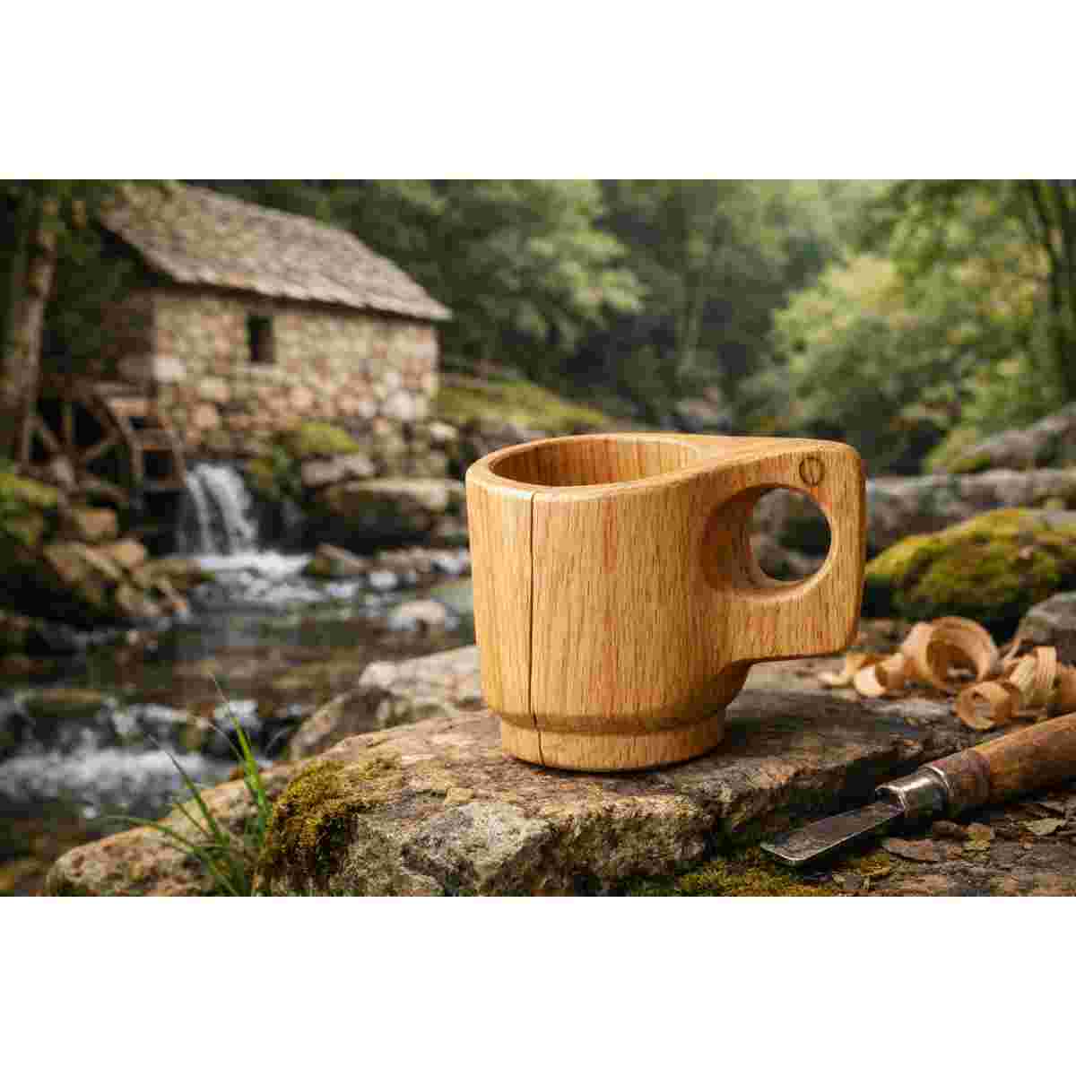 Mug en bois artisanal pour une expérience café inoubliable