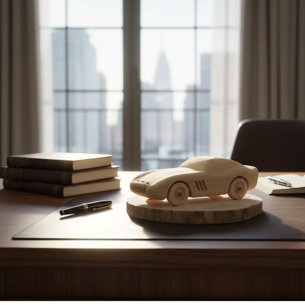 miniature Ferrari en bois artisanale pièce unique à collectionner