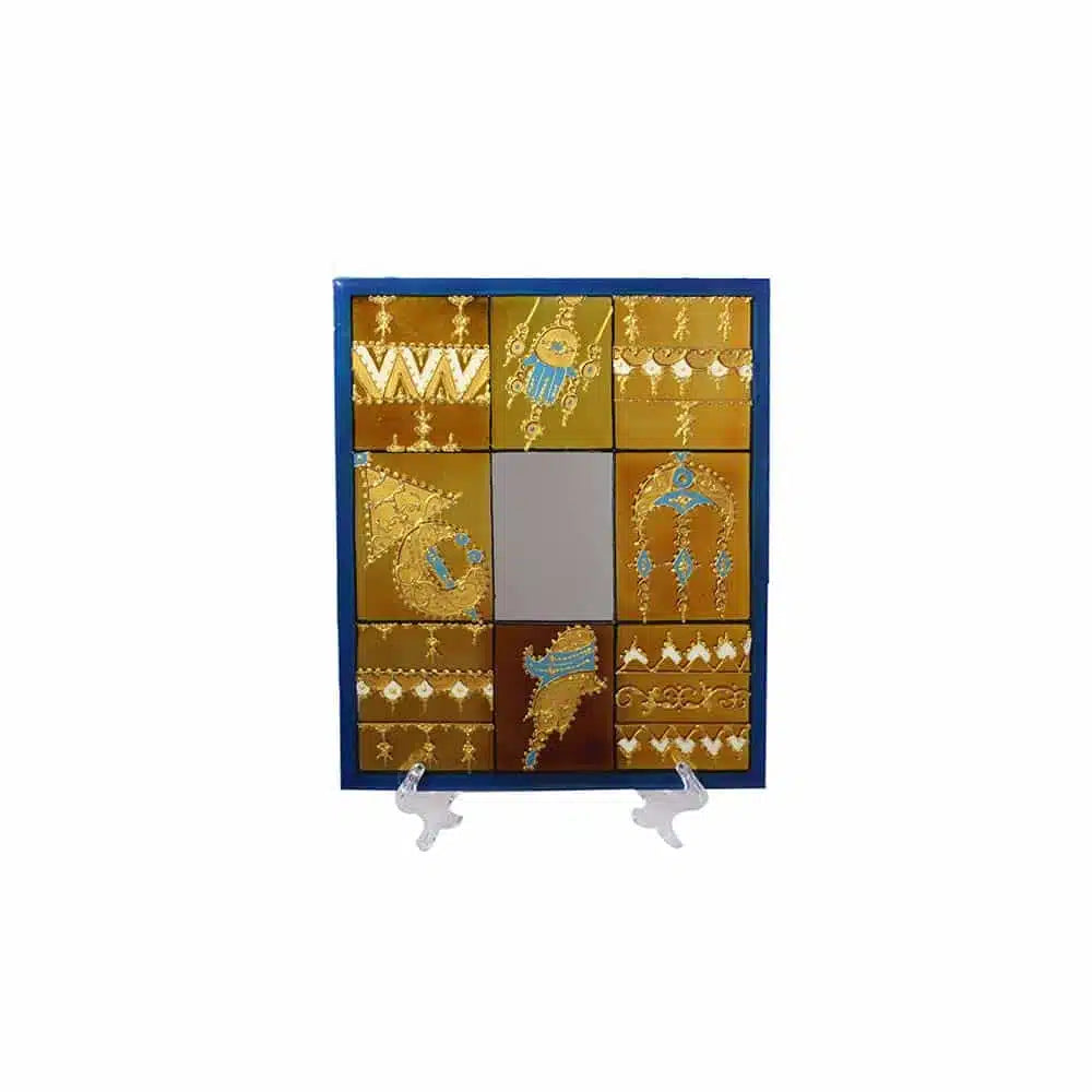 Miroir Décoratif Traditionnel Peinture Sur Verre En Résine 25 x 30 x 30 cm