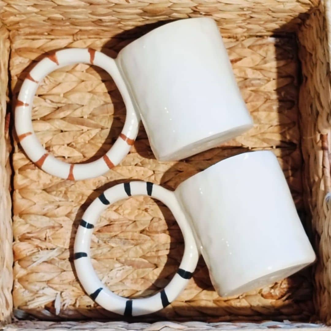 Mug en céramique modéle " XL " fait main – Disponible en blanc, en noir et en ma - artisanat Tunisien fait main | ILEYCOM