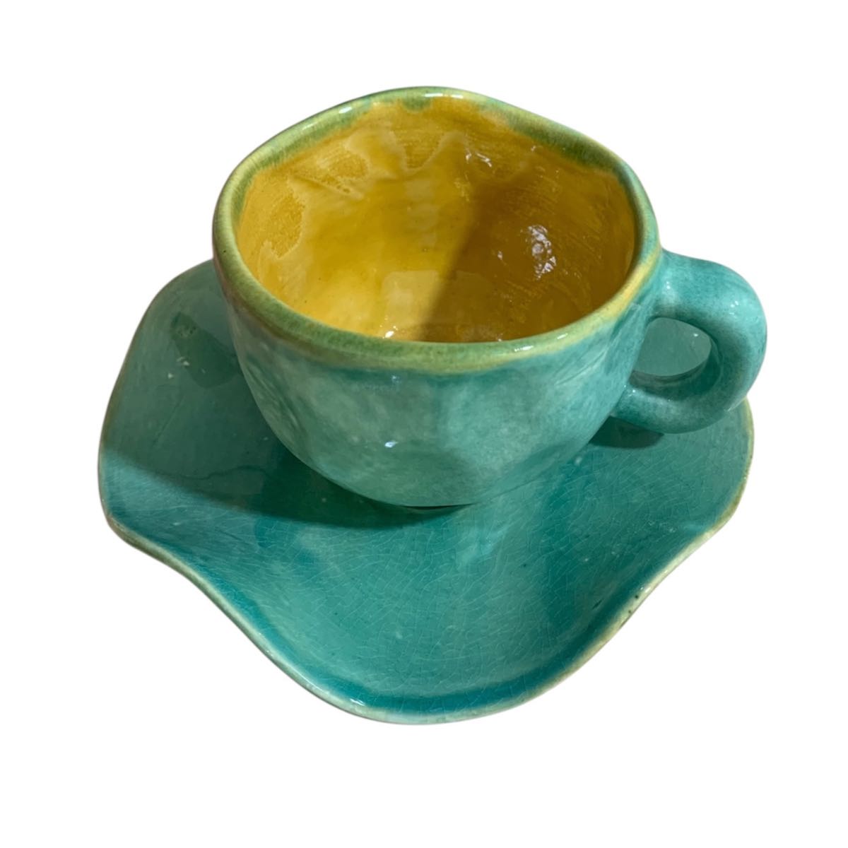 tasse wave élégante en bleu vert noir rose ivoire taille m