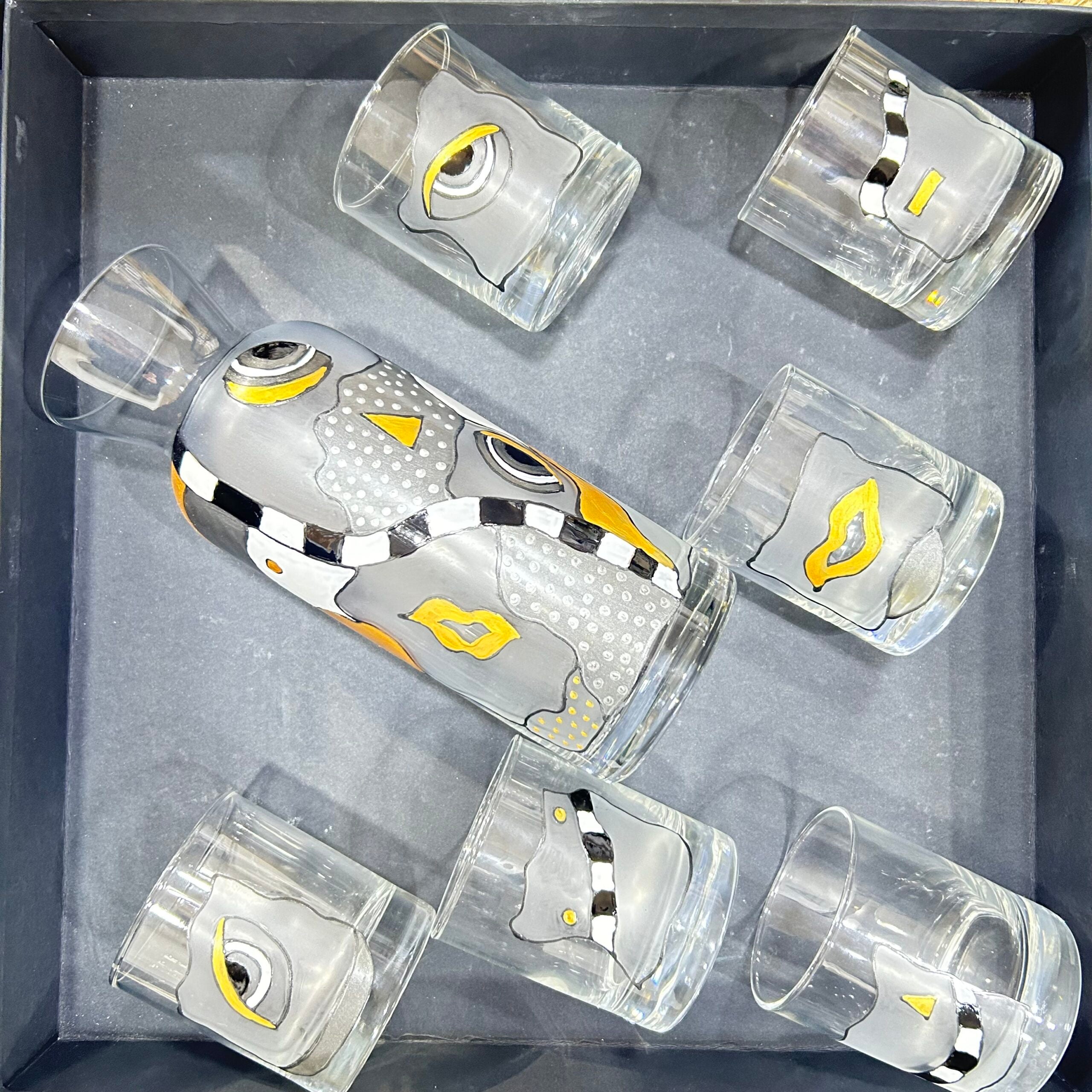 Set de 6 Verres et carafe colorés -