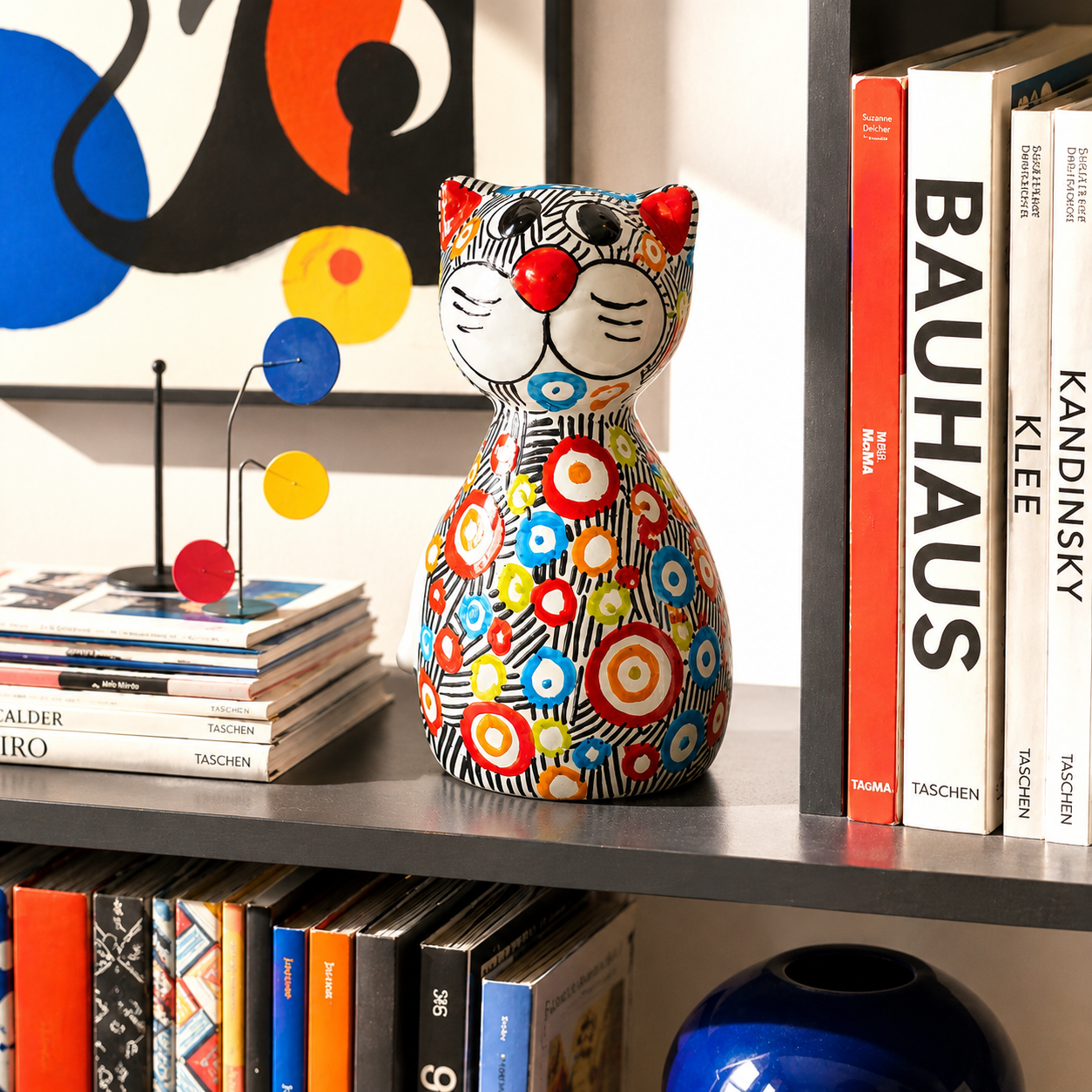 Chat décoratif élégant en sculpture artistique 20 cm
