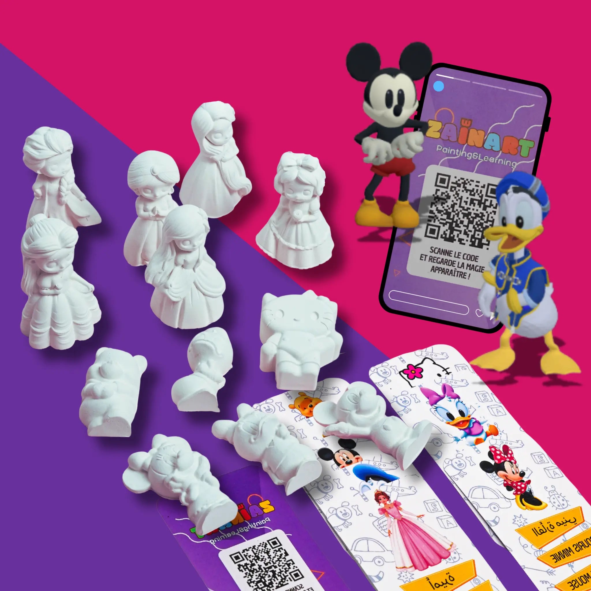 Kit de coloriage princesses et disney avec expérience réalité augmentée