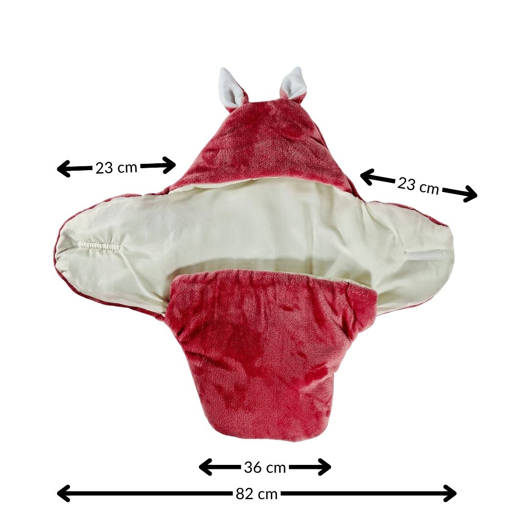 Nid d'ange Bébé rose ultra doux avec capuche oreilles - artisanat Tunisien fait main | ILEYCOM