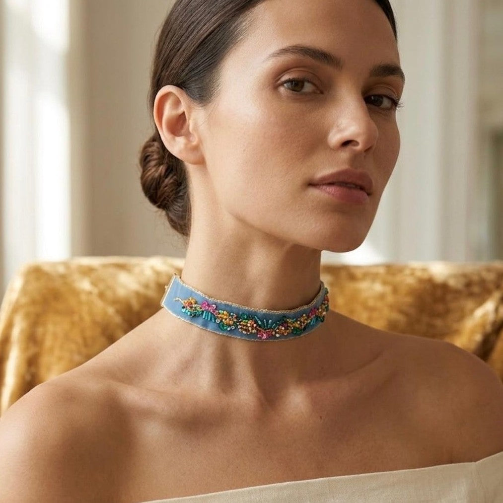 Collier bohème unique en velours pour un style éclatant