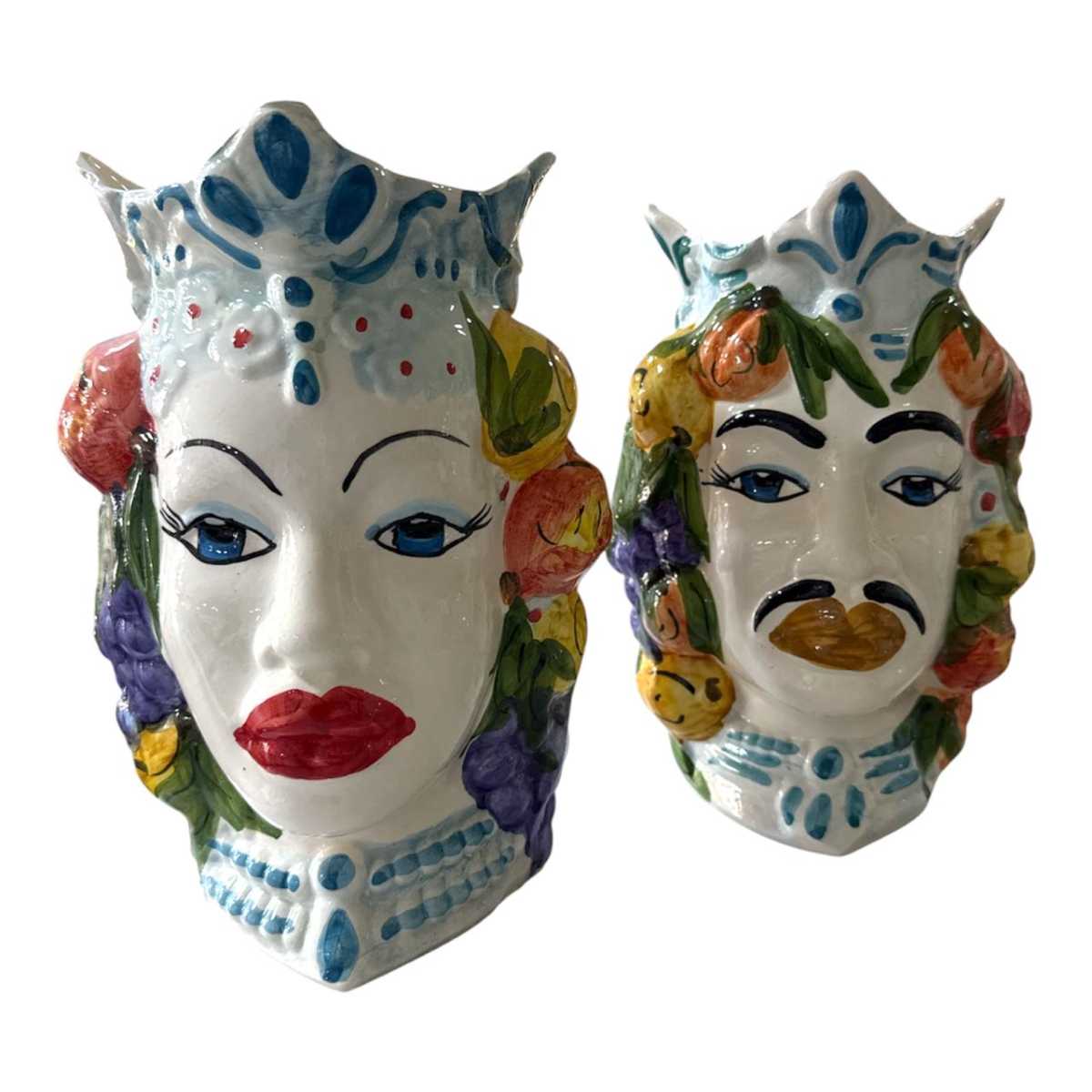 Tête en céramique couple testa di Moro H 30 cm qualité premium