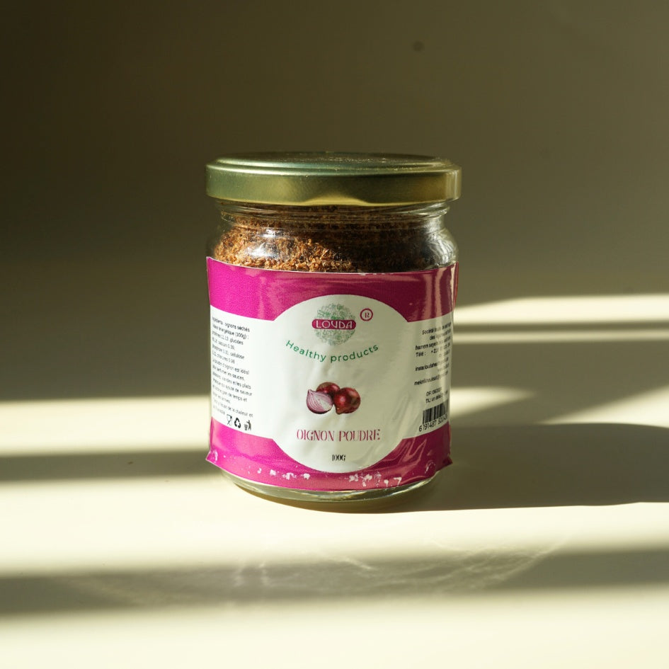 Oignon en poudre 100g – Saveur artisanale irrésistible Louda - artisanat Tunisien fait main | ILEYCOM
