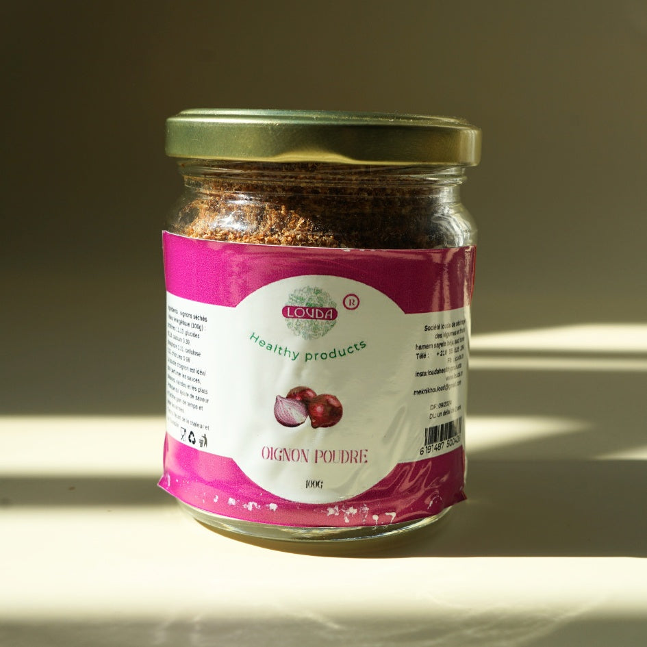 Oignon en poudre 100g – Saveur artisanale irrésistible Louda - artisanat Tunisien fait main | ILEYCOM