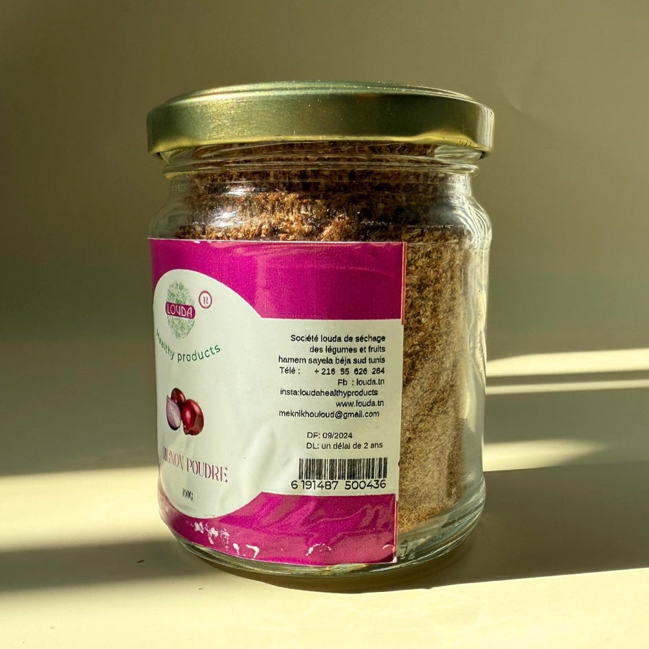 Oignon en poudre 100g – Saveur artisanale irrésistible Louda - artisanat Tunisien fait main | ILEYCOM