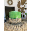 Pot céramique S premium avec cache en Halfa 16x19 cm