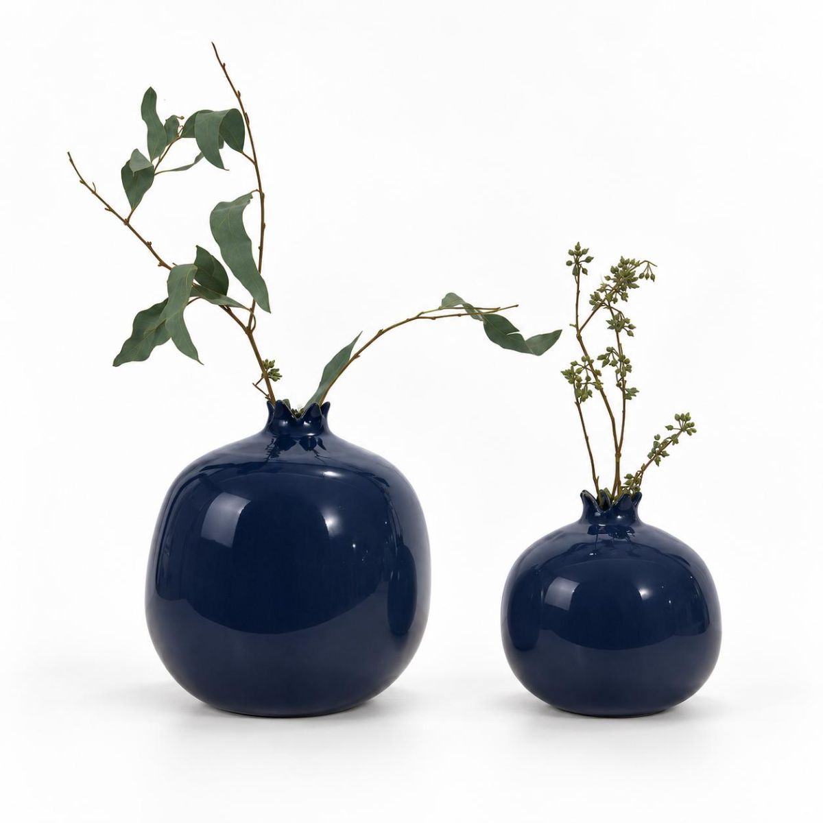 Vases en céramique bleu nuit duo exclusif pour une décoration élégante