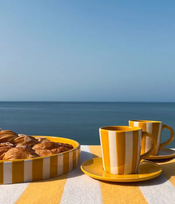 Tasse café Marinos bleu et jaune design