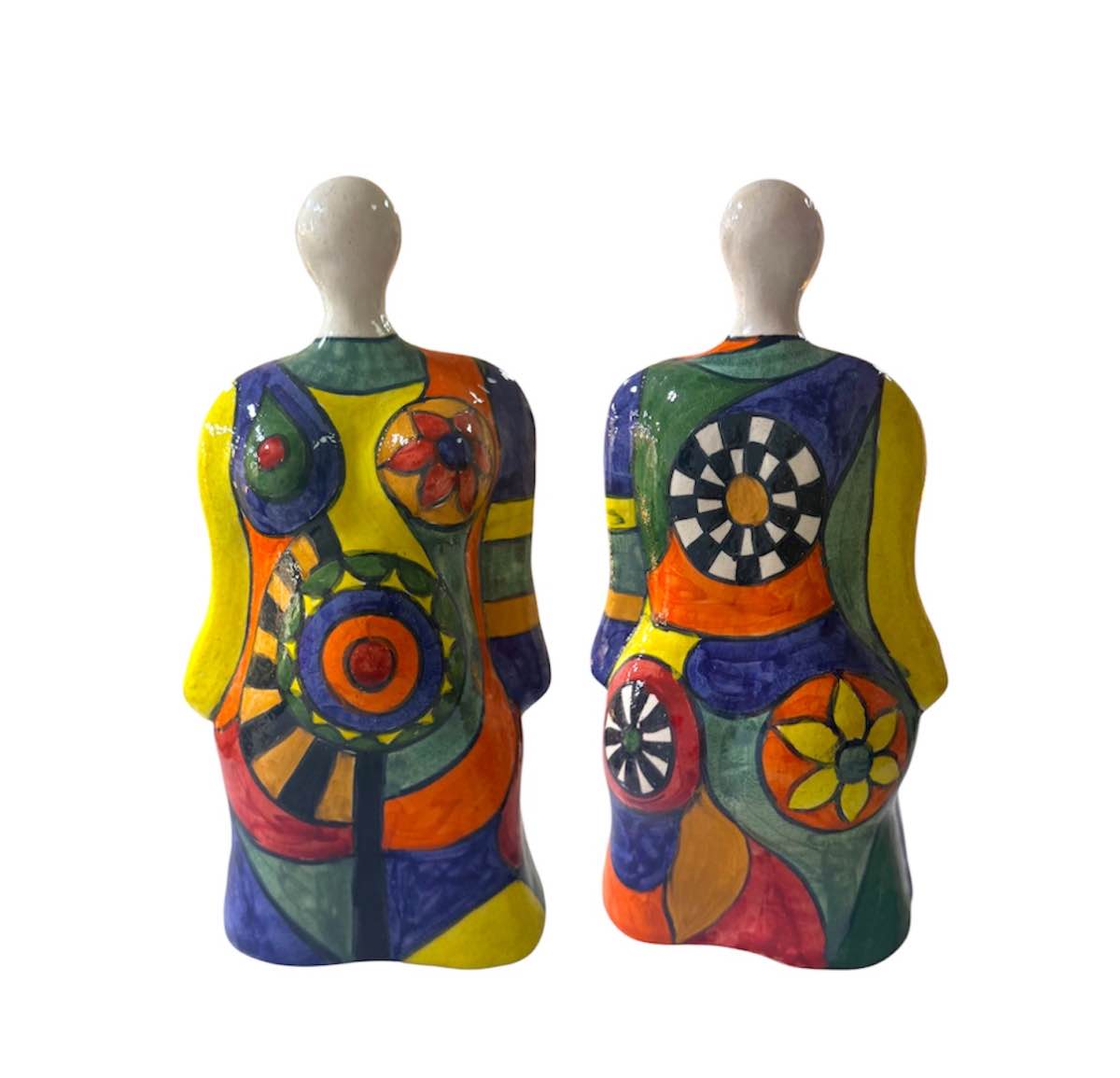 Sculpture féminine artistique - Pièce unique en céramique émaillée H 30 cm