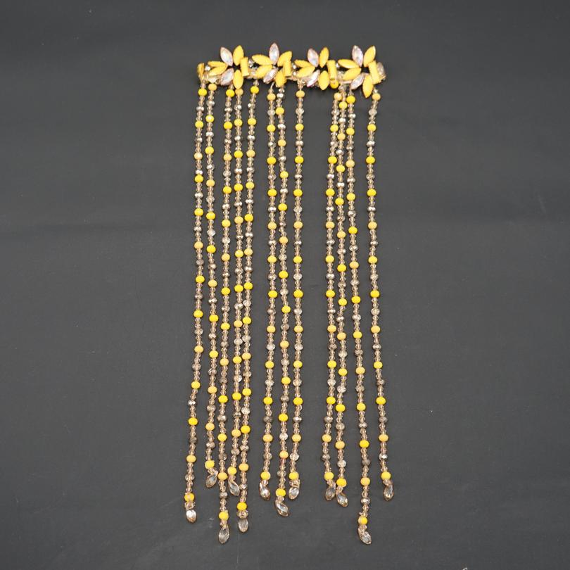 Peigne en perles jaune de cheveux mariée, Peigne de mariage, Peigne à cheveux pe - artisanat Tunisien fait main | ILEYCOM