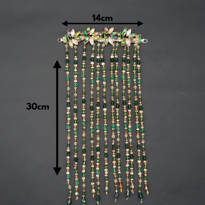 Peigne en perles vert de cheveux mariée, Peigne de mariage, Peigne à cheveux per - artisanat Tunisien fait main | ILEYCOM