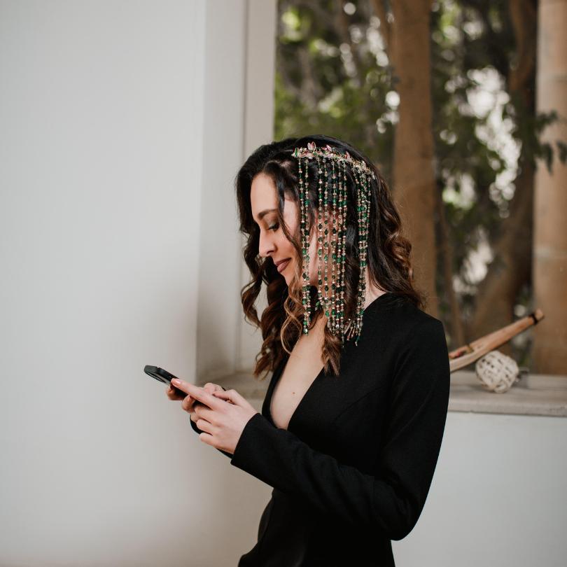 Peigne en perles vert de cheveux mariée, Peigne de mariage, Peigne à cheveux per - artisanat Tunisien fait main | ILEYCOM