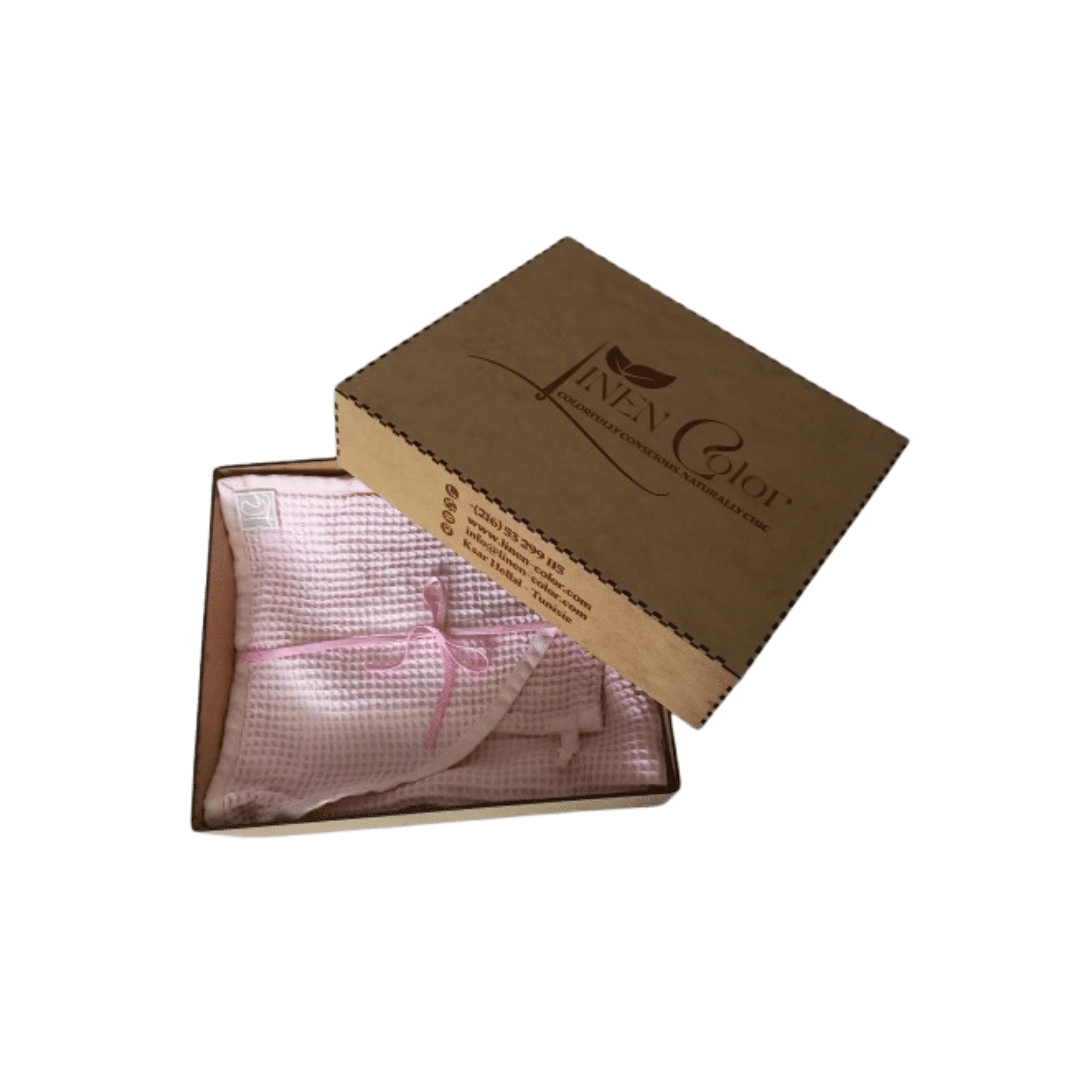 Peignoir bébé en coton gaufré 100% naturel - artisanat Tunisien fait main | ILEYCOM