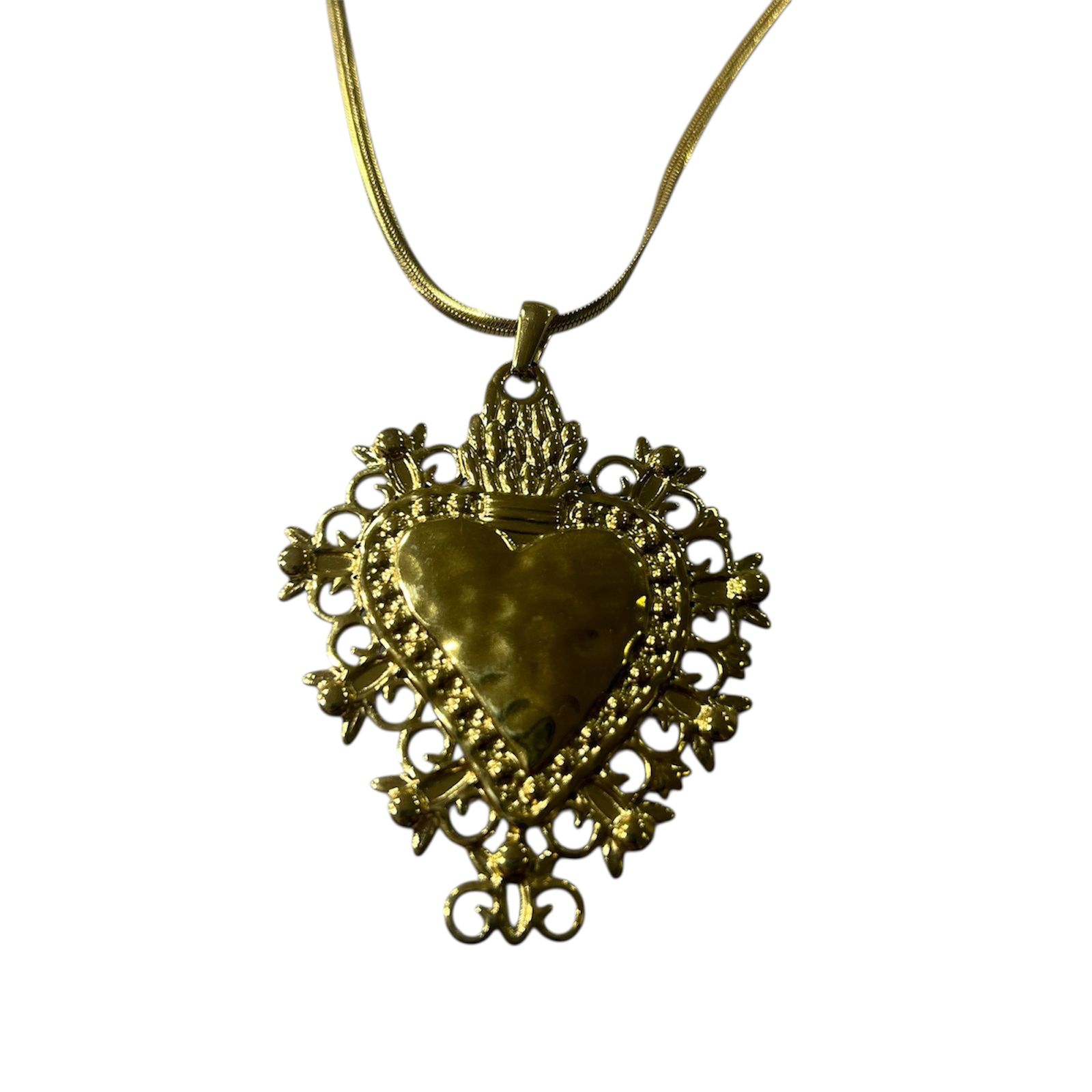 Collier cœur en acier inoxydable