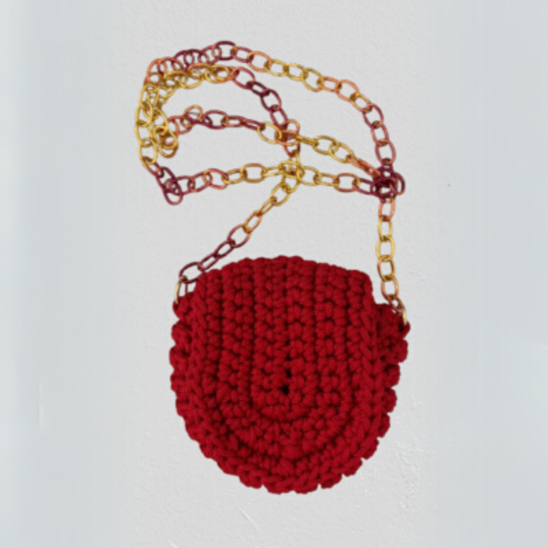Petit sac à bandoulière rouge au crochet