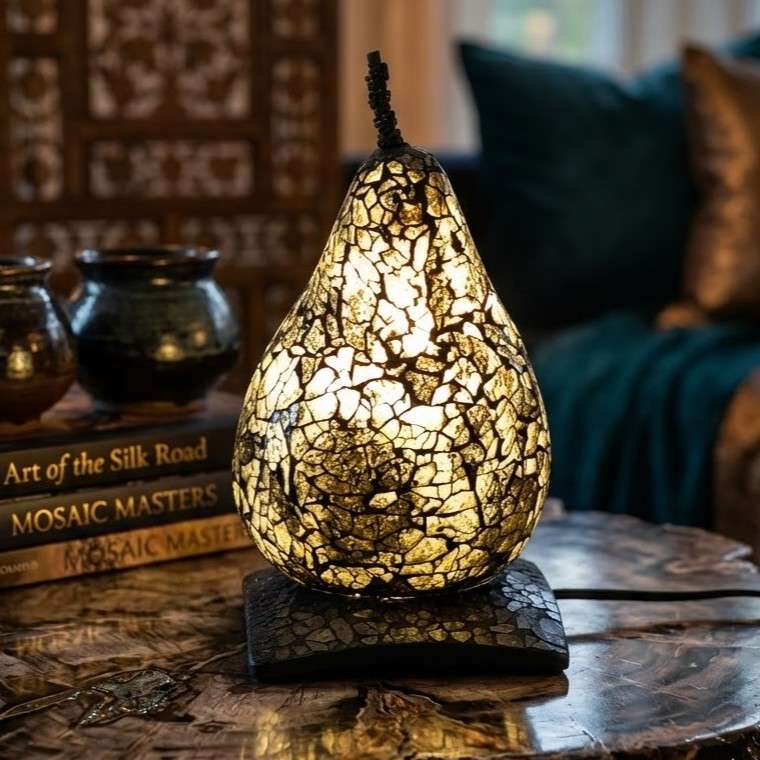 Lampe mosaïque artisanale unique pour un éclairage exquis