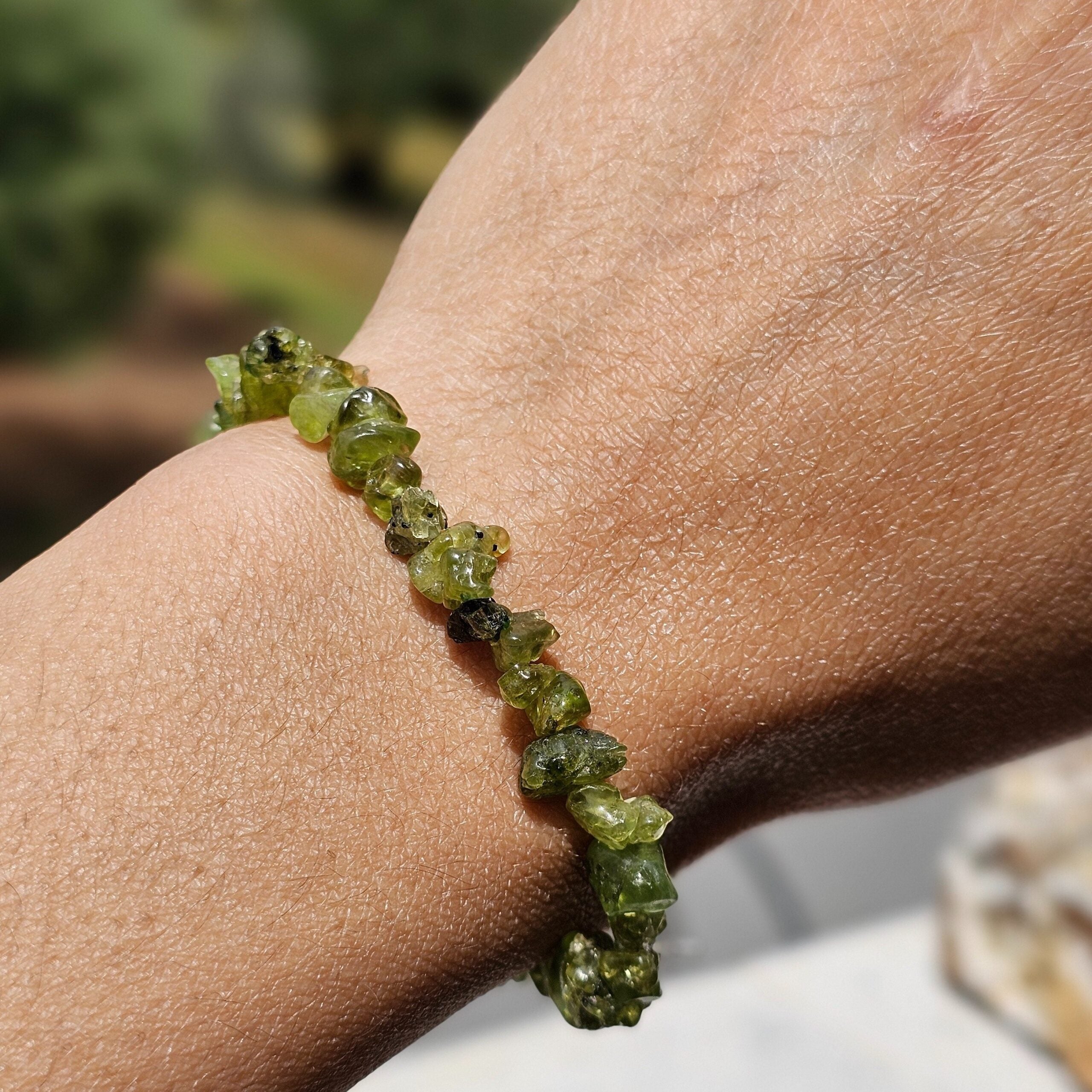 Bracelet élastique Péridot Naturel - Élégance Artisanal