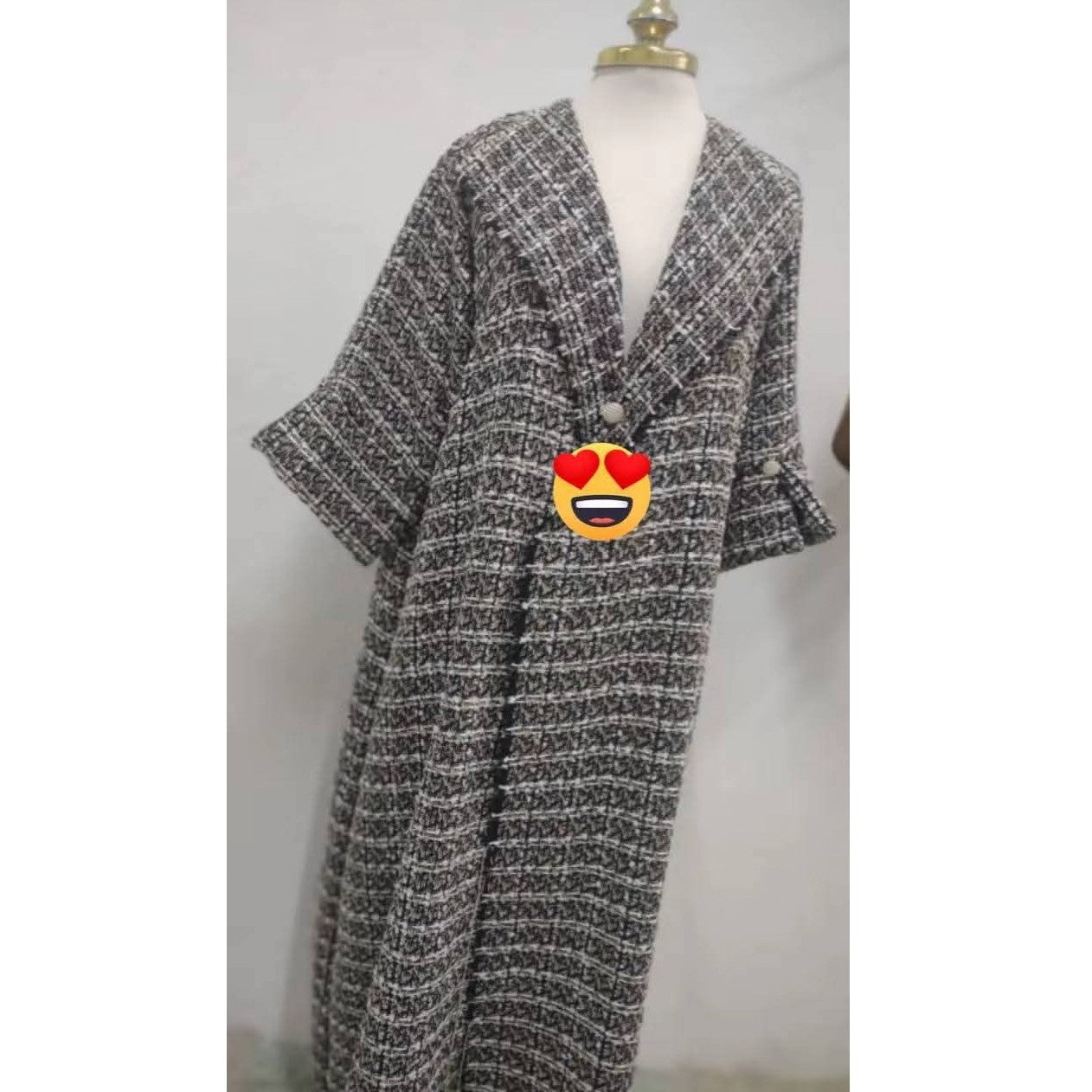 Manteau en Tweed Monochrome Chaleur et Élégance