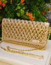 pochette beige en crochet handmade