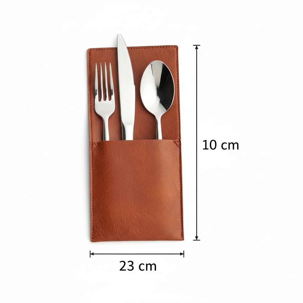 Porte-couverts cuir fait main