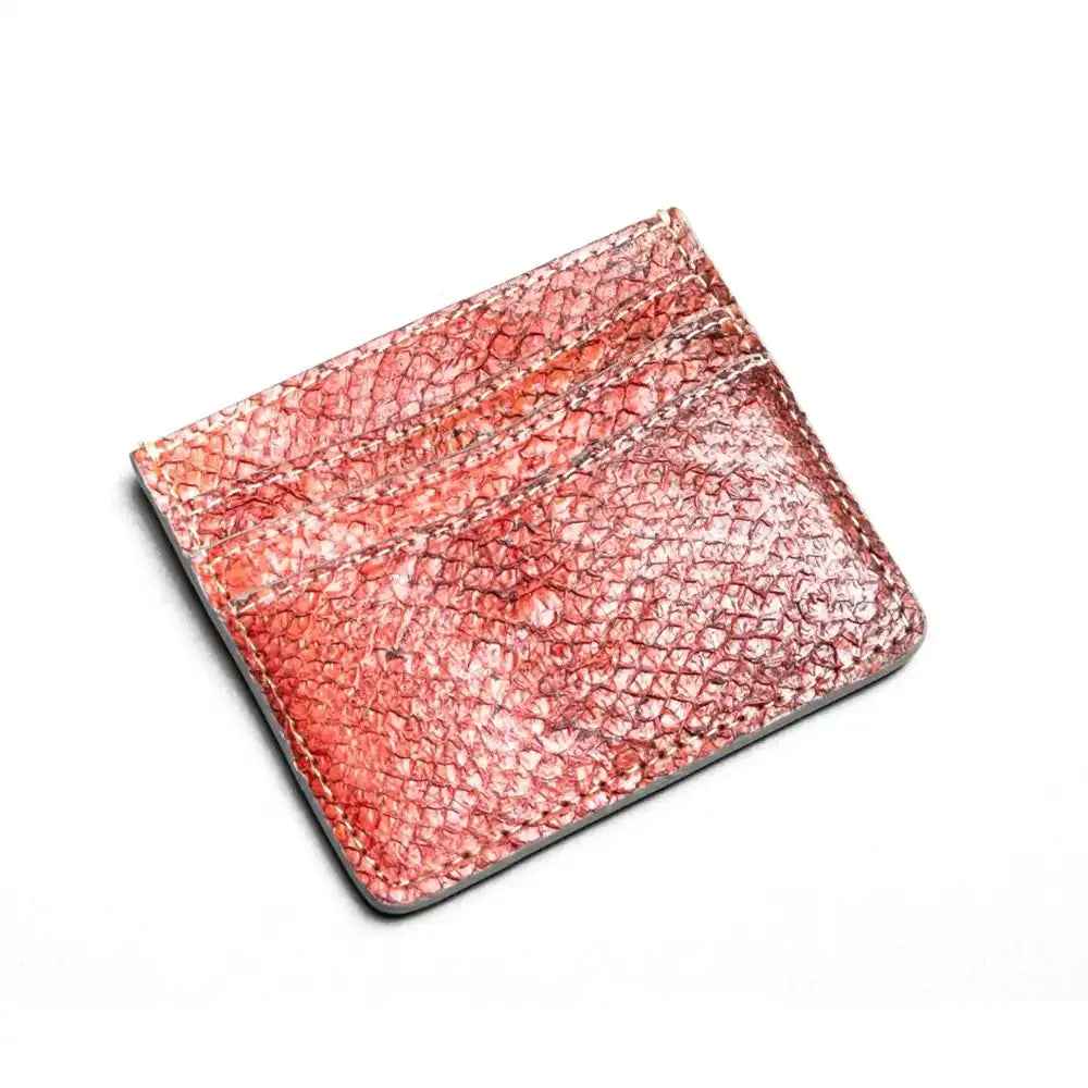 Salmon skin leather card holder "Rudhira Cardholder"